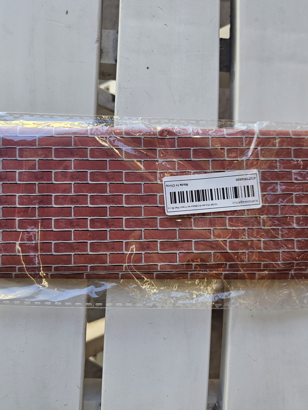Red White Adhesive Faux Dollhouse Brick-Pattern Peel & Stick Wallpaper Roll
